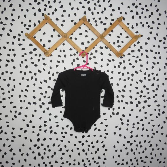 Garanimals Solid Black Baby Long Sleeve Onesie - Picture 1 of 7